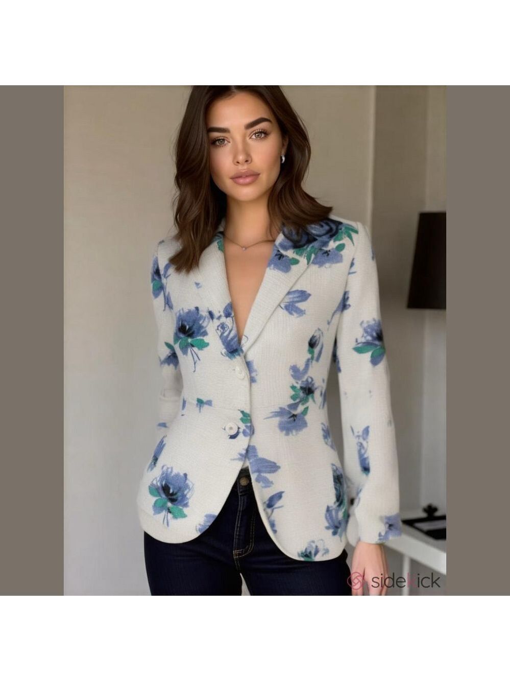 Petite Sophisticate-NWT Size 6 stunning woven cotton floral blazer. Lined. New!